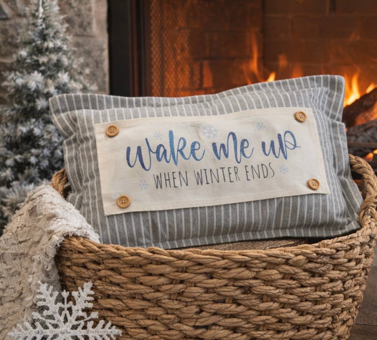 Gray Stripe Interchangeable Pillow