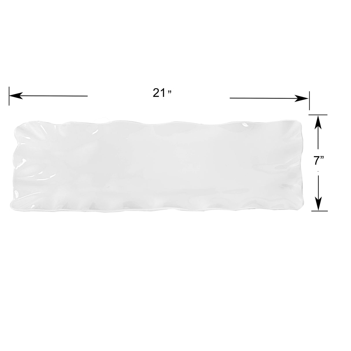 White 20 3/4" Melamine Rectangle Tray