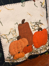 Handmade Pumpkin & Leaves Pillow
