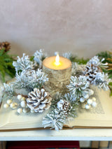 11.5" Winter Fest Pine Candle Ring