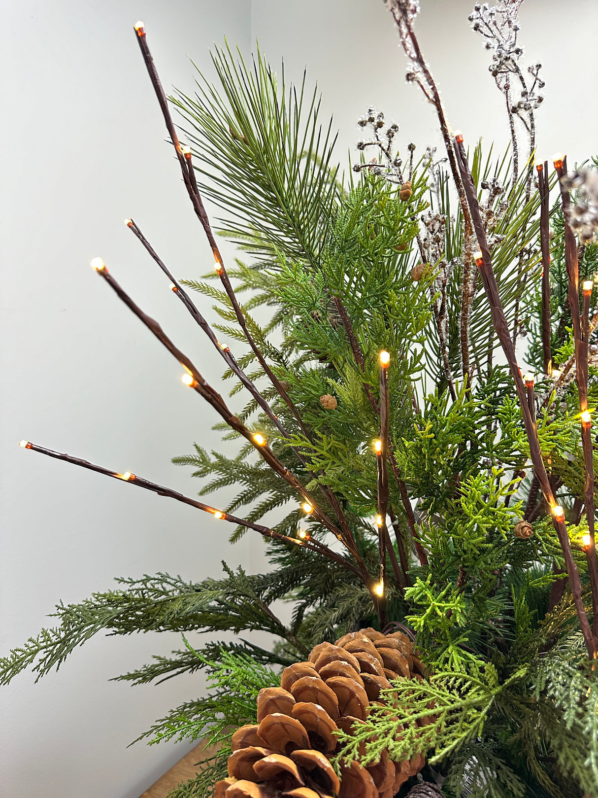 Outdoor Warm White Lighted Branch Set - Plug In