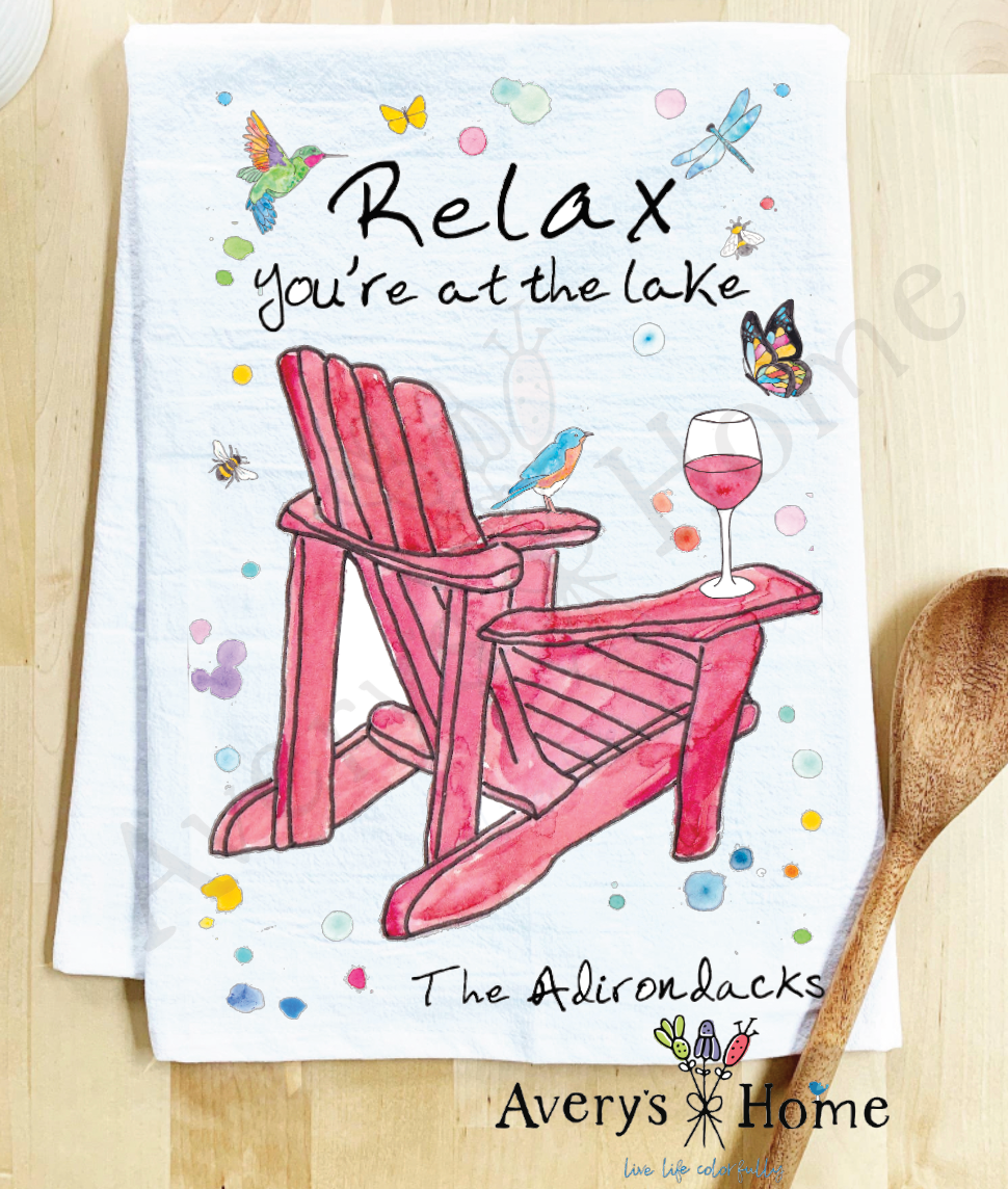 Relax At the Lake Tea Towel