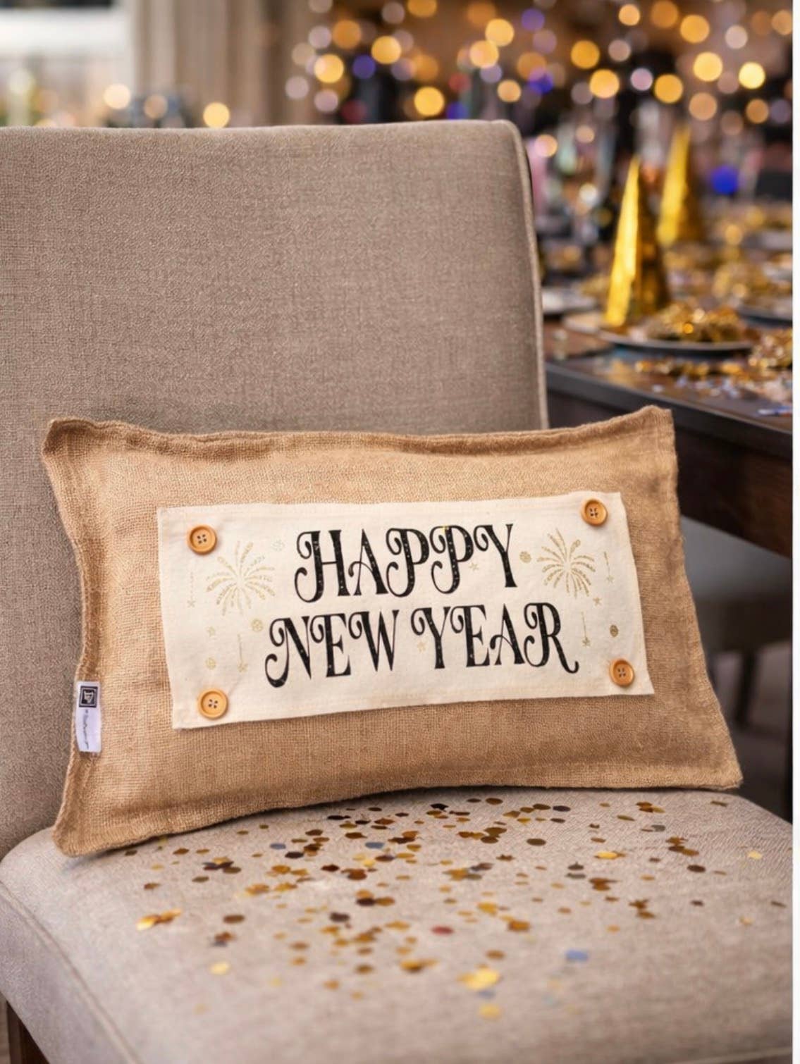 Burlap Stripe Interchangeable Pillow