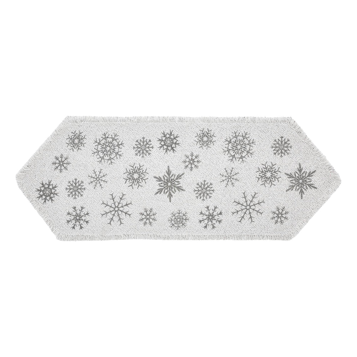 36" Yuletide White Snowflake Christmas Table Runner