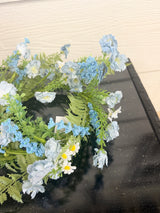 Mixed Flower Mini Blue Candle Ring
