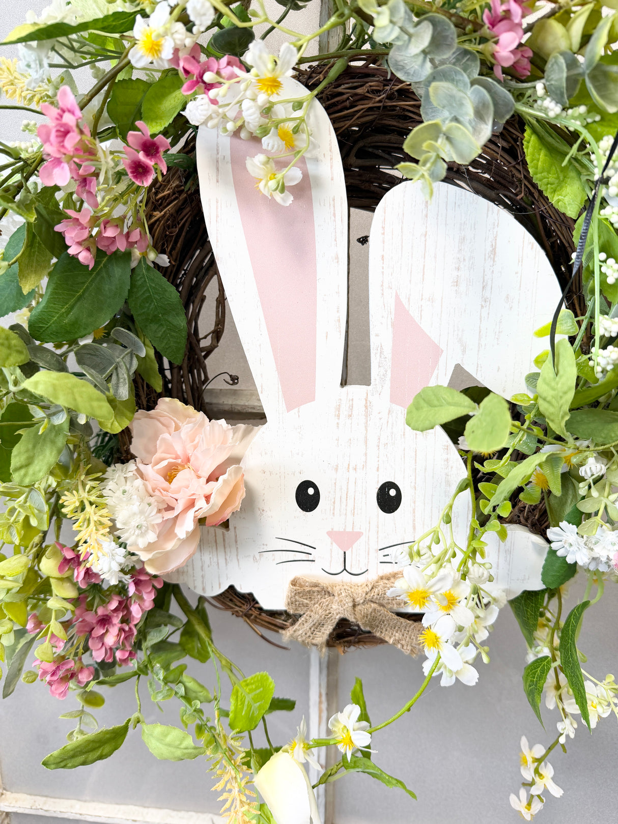 18" Spring Green Bunny Wreath