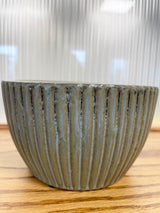 Blue Hue Ribbed Stoneware Planter