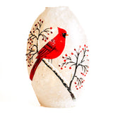 Snow Branch Glass Oval Luminary
