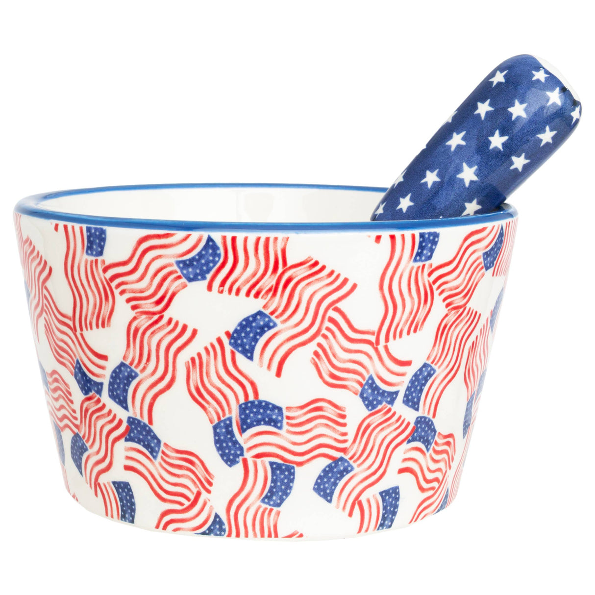Stars & Stripes Ceramic Bowl & Spreader