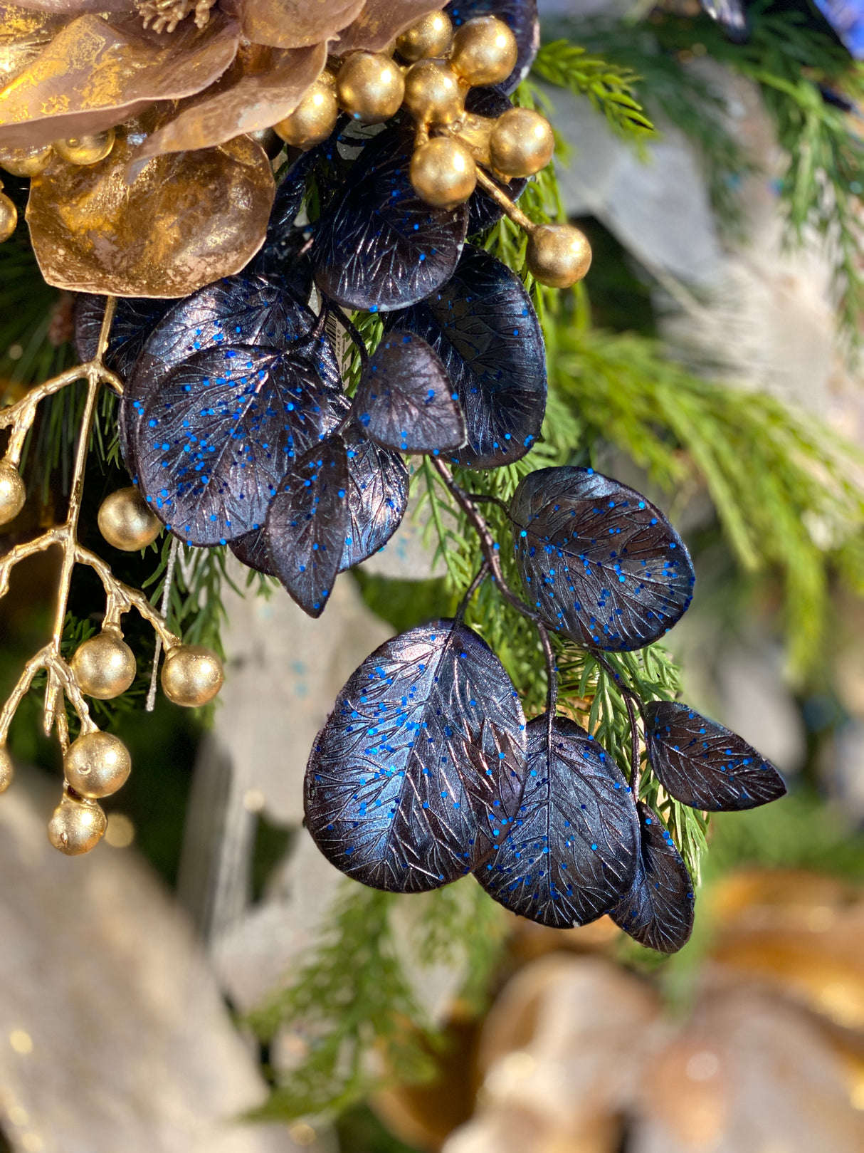 Shimmer Blue Leaf Spray