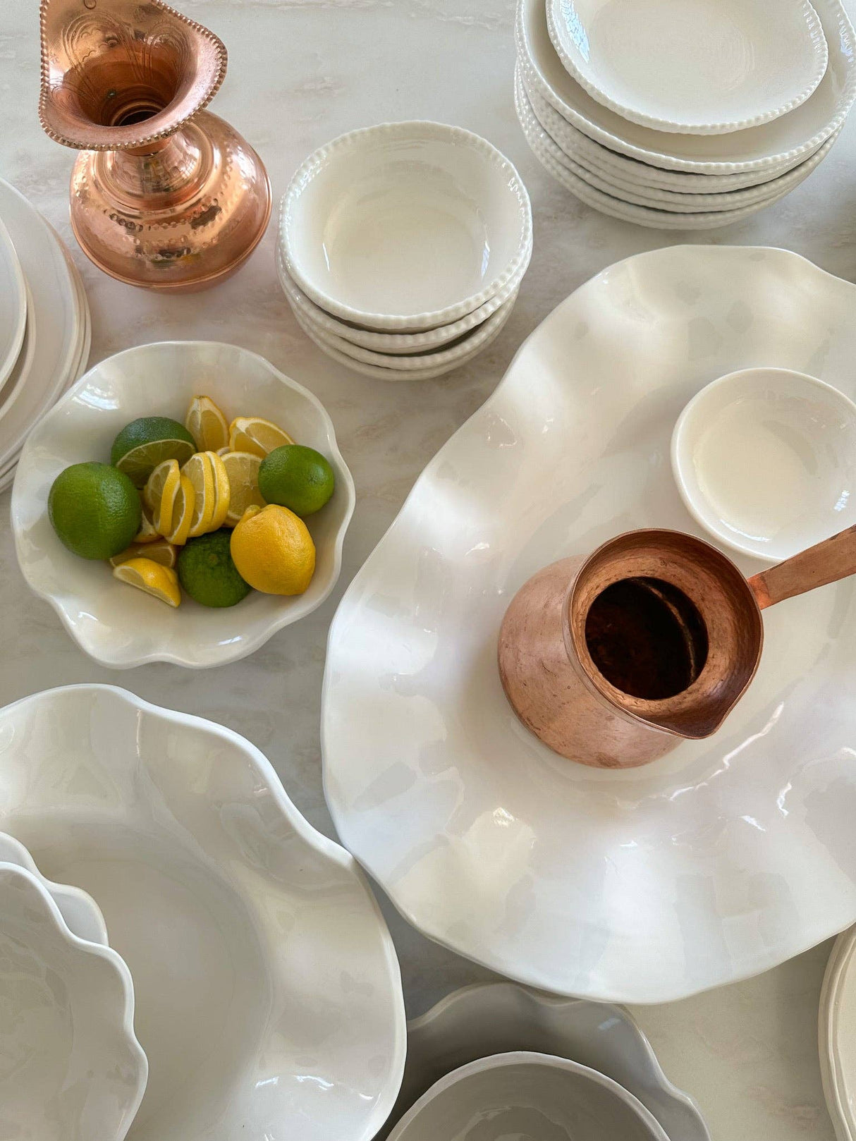 Large Wavy Melamine Serving Bowl