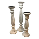 Framingham Wood Pillar Candleholder - 3 Sizes