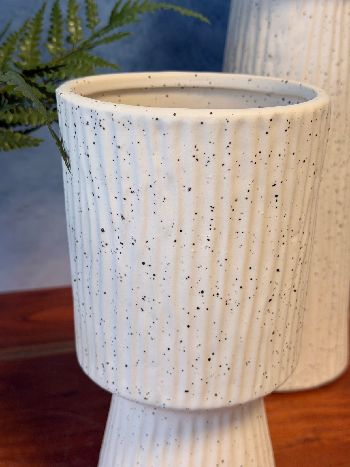 Short Capped Textured Vase