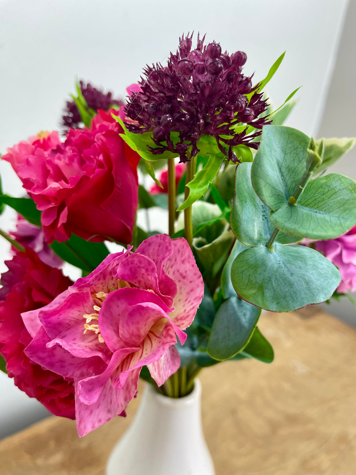 Fuchsia Real Touch Scabiosa & Lisianthus Bundle