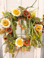 Silk floral rust orange sunflower daze wreath 32 inch handmade outdoor safe for farmhouse traditional fall home decor from Magnolias Home Decor