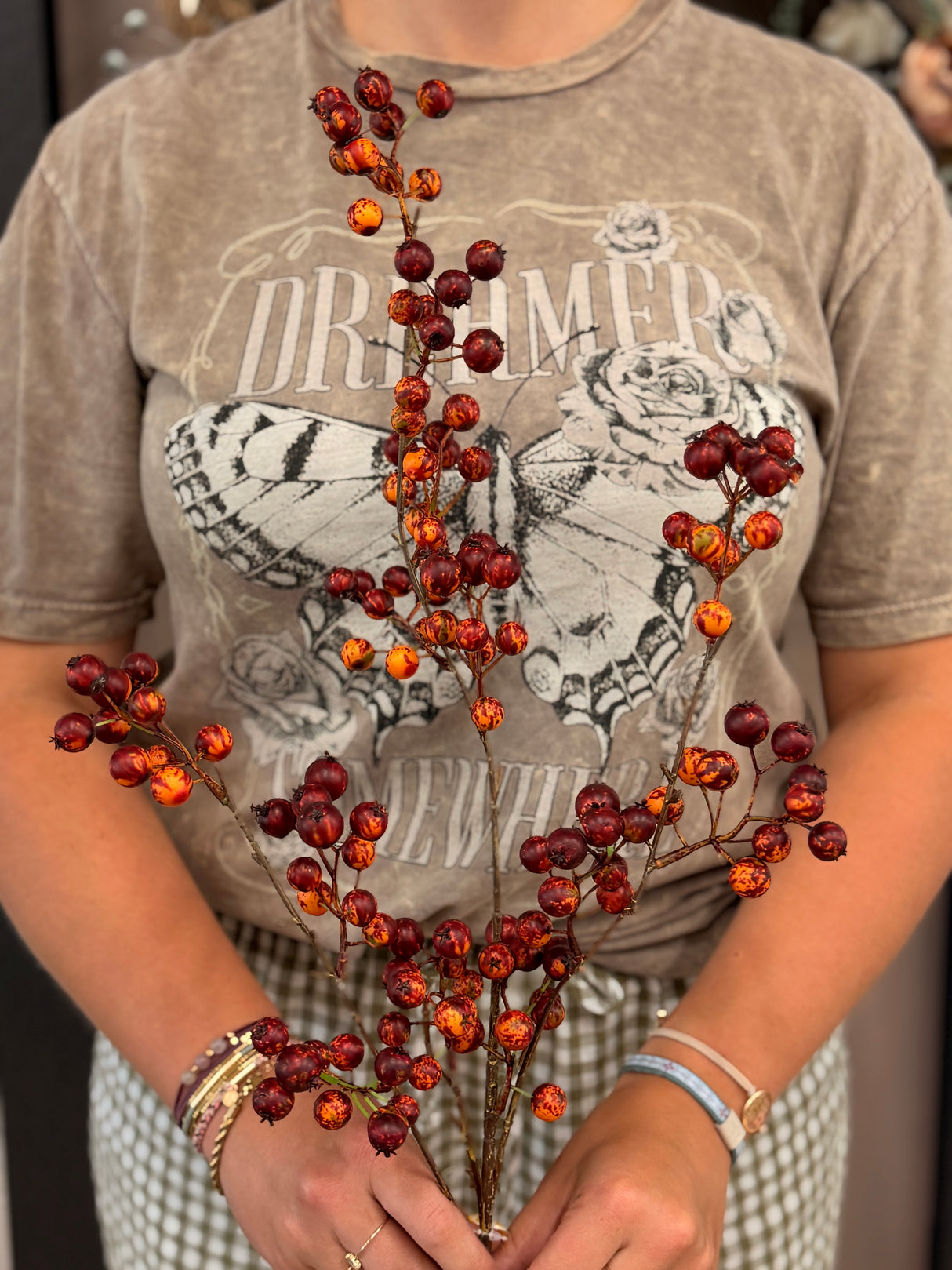 Burgundy Rosehip Berry Spray