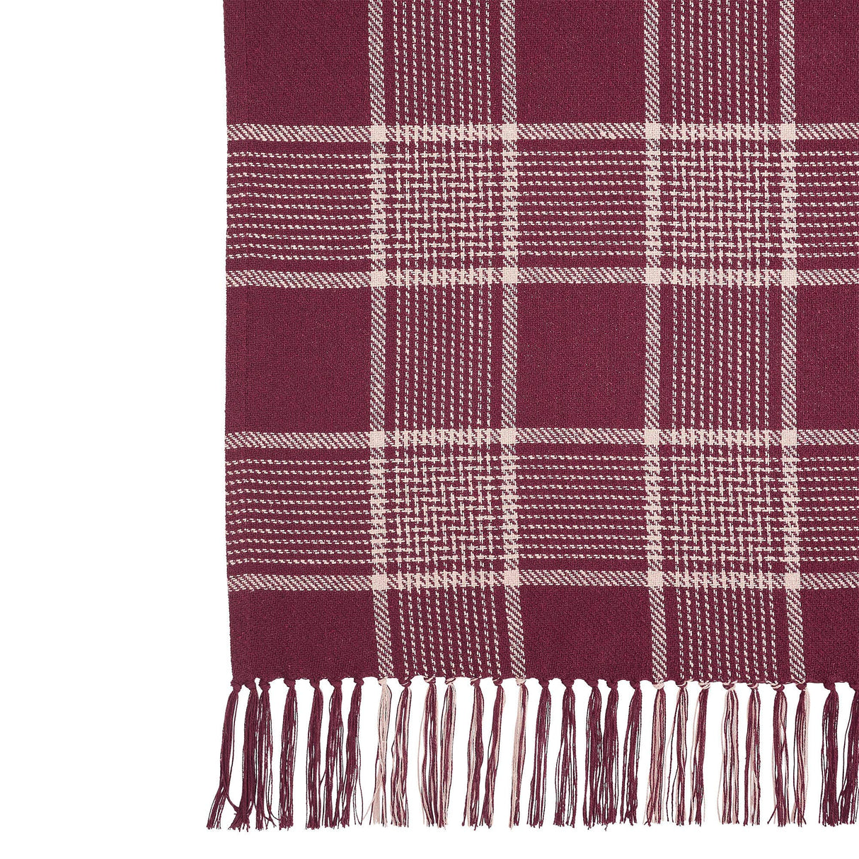 Eston Burgundy Tan Plaid Throw Blanket