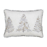 Christmas Tree Embroidered Beaded Pillow