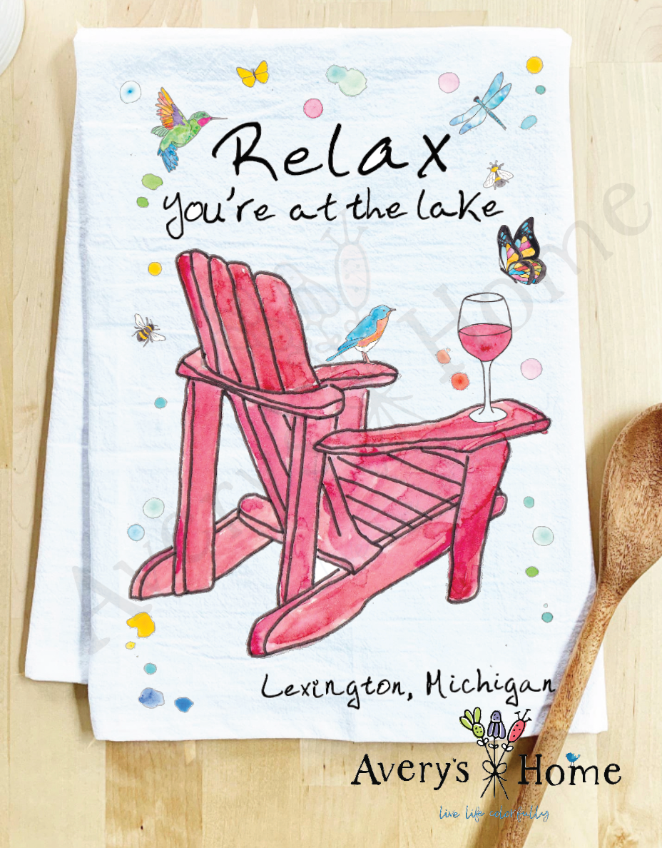 Relax At the Lake Tea Towel