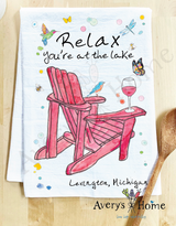 Relax At the Lake Tea Towel