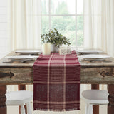 Eston Burgundy Tan Plaid Runner
