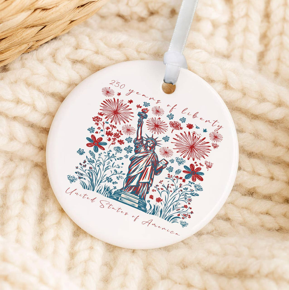 Patriotic Liberty 250 Anniversary America Ornament
