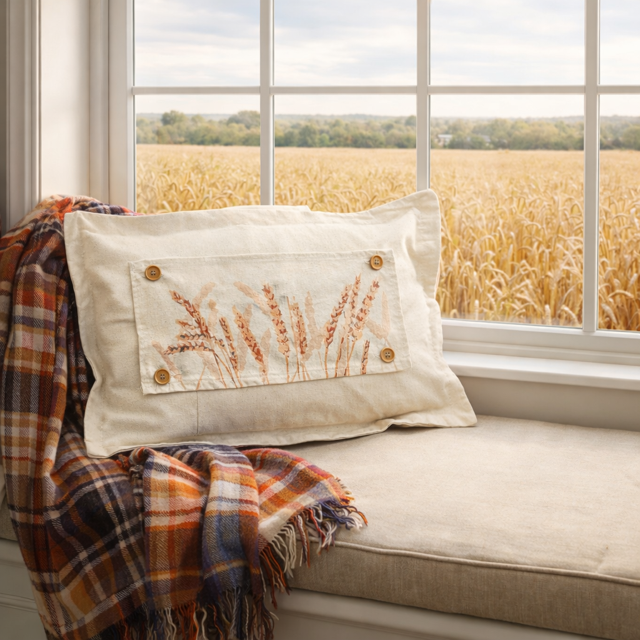 Autumn Wheat Interchangeable Pillow Panel
