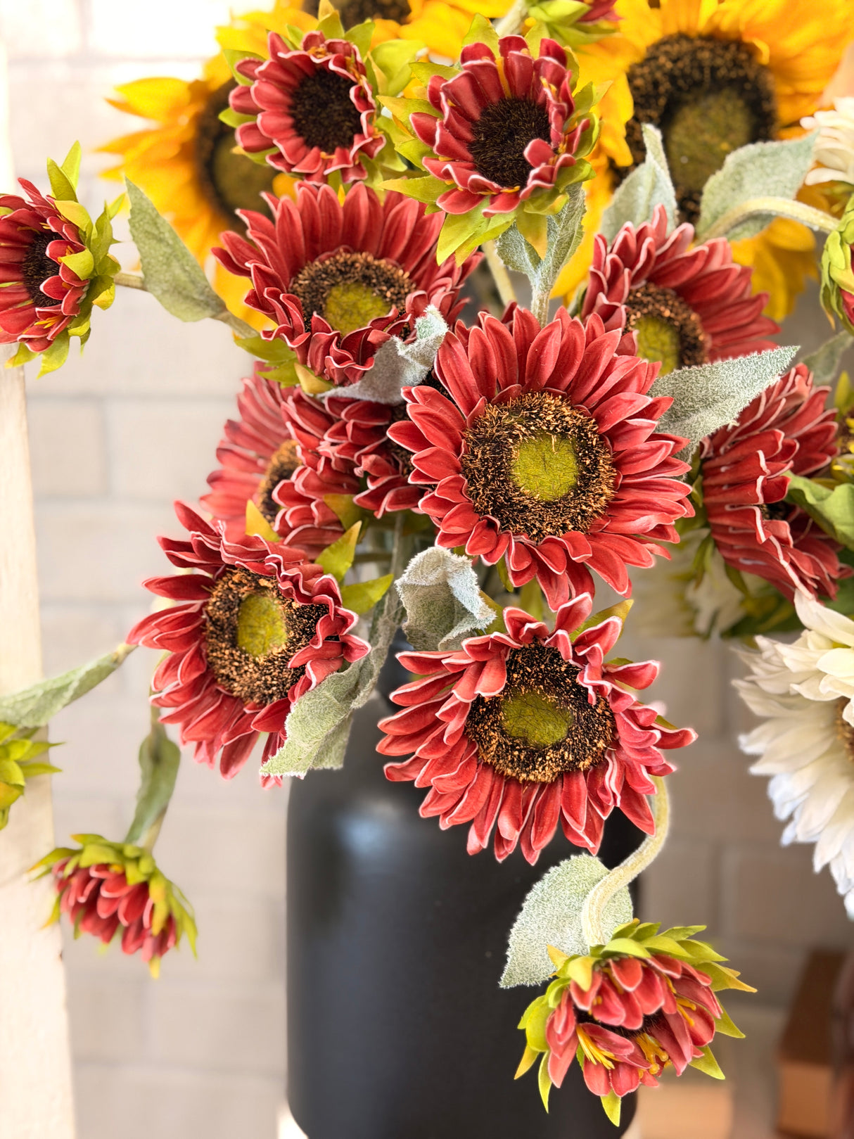Spice Real Touch Double Sunflower Stem