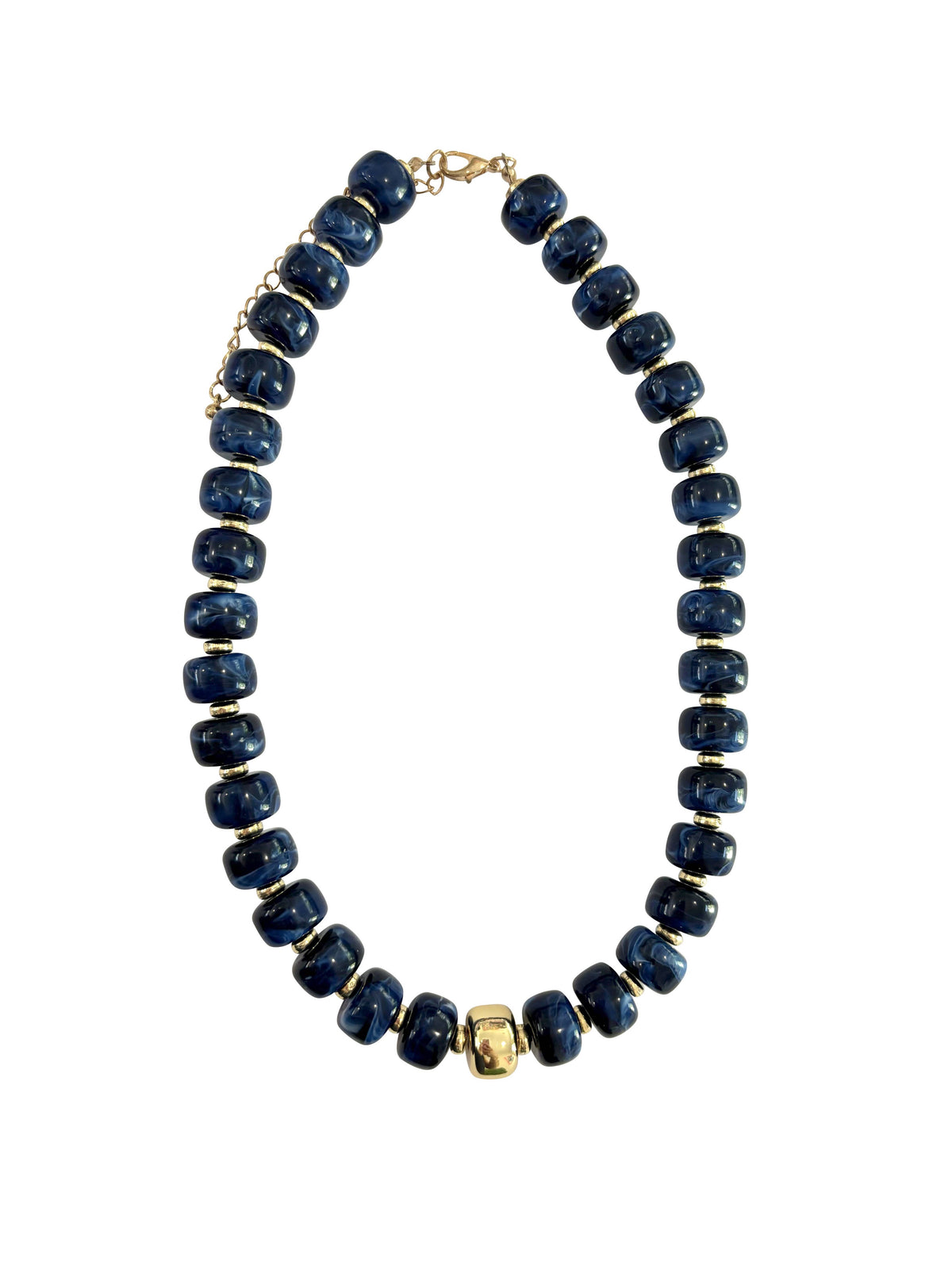 Rachel Chunky Navy Beaded Necklace