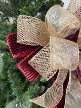 17" Burgundy Sparkle Bow
