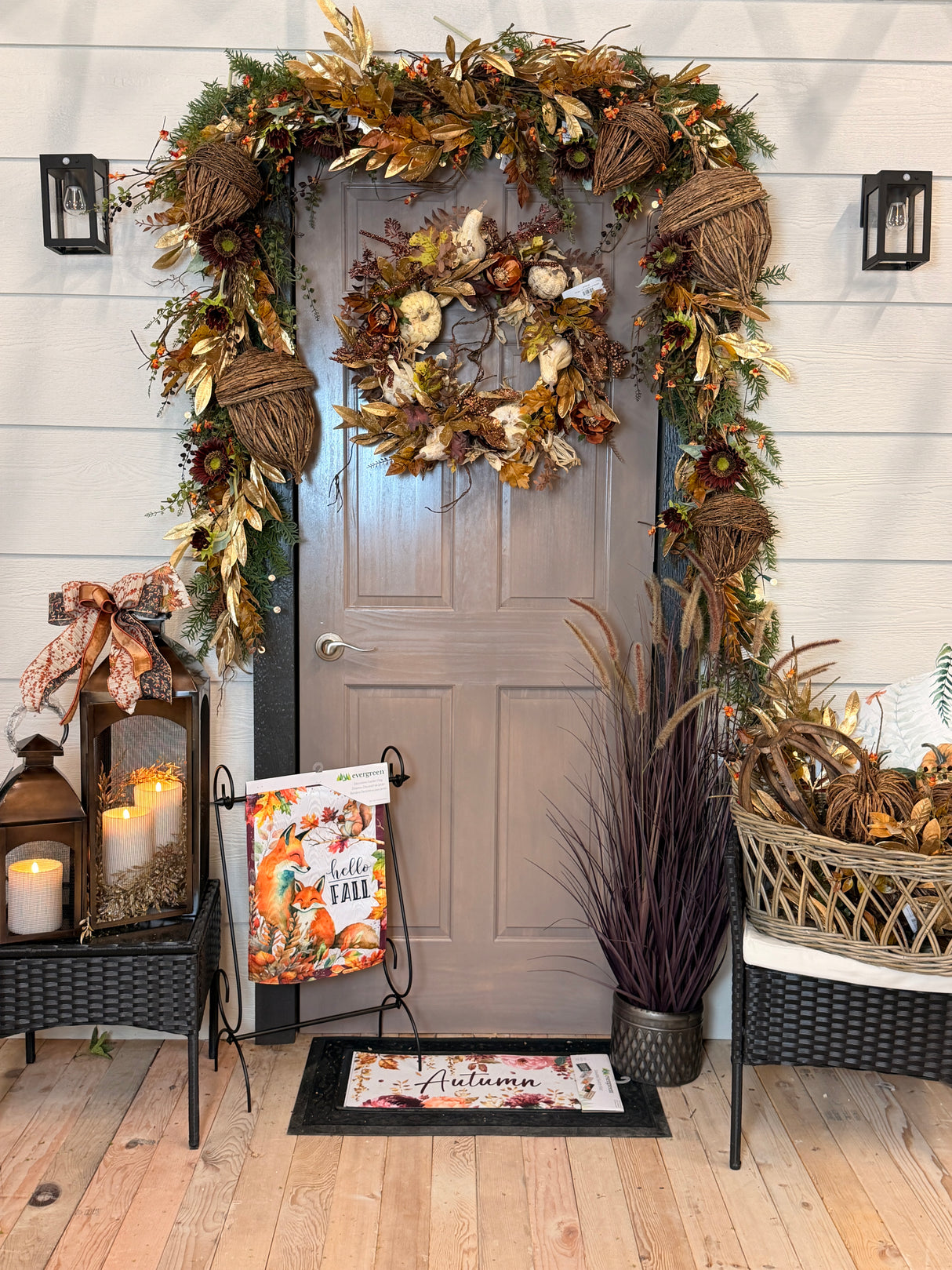 Bittersweet bendy vine garland styled for Fall home decor from Magnolias Home Decor