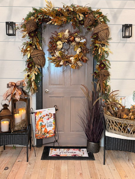 Bittersweet bendy vine garland styled for Fall home decor from Magnolias Home Decor