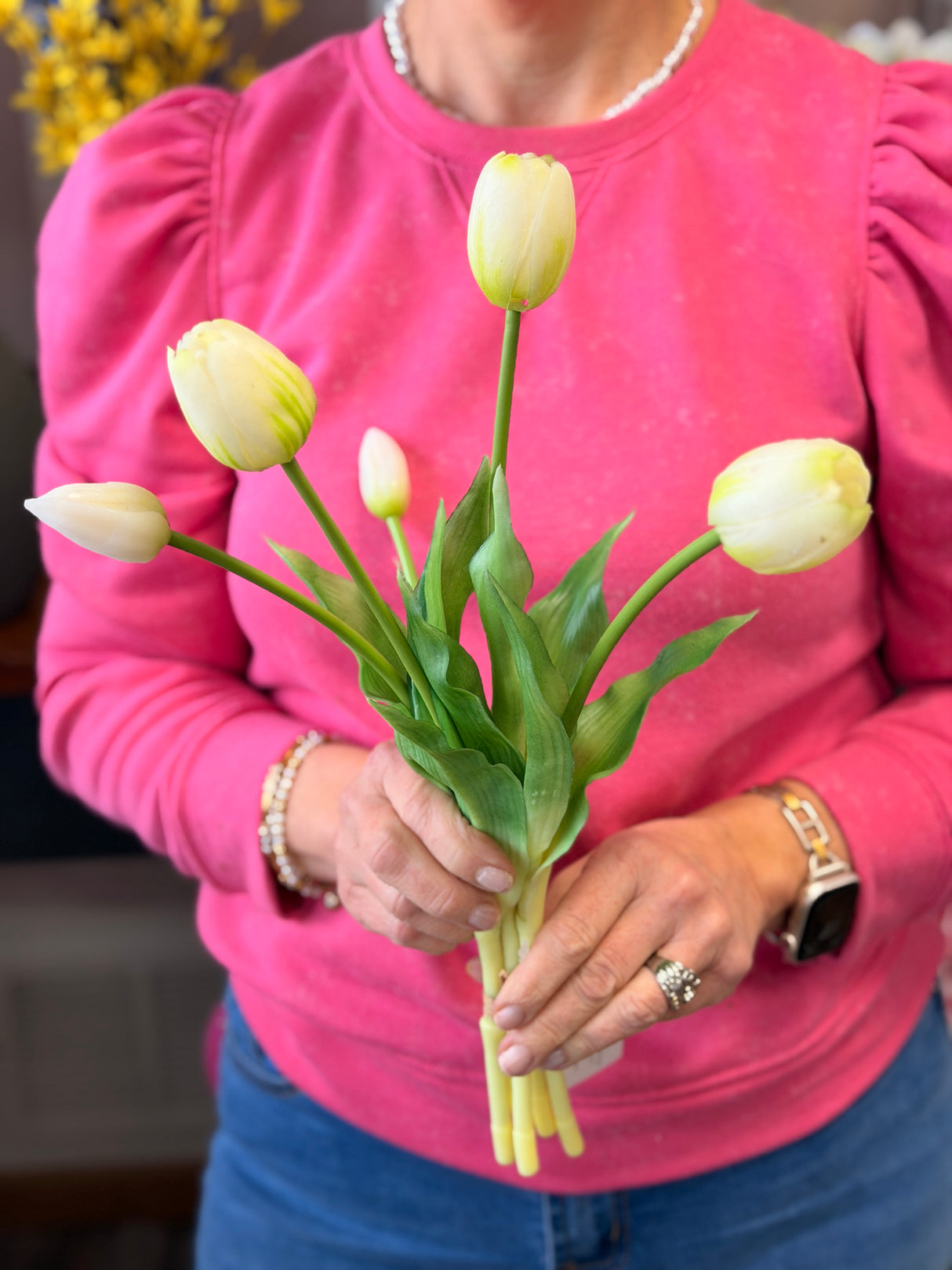 White Real Touch Picked Tulip Bundle