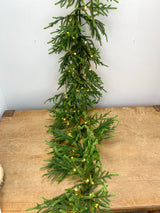 76” Green Oversized Norfolk Lighted Garland Multi & Warm