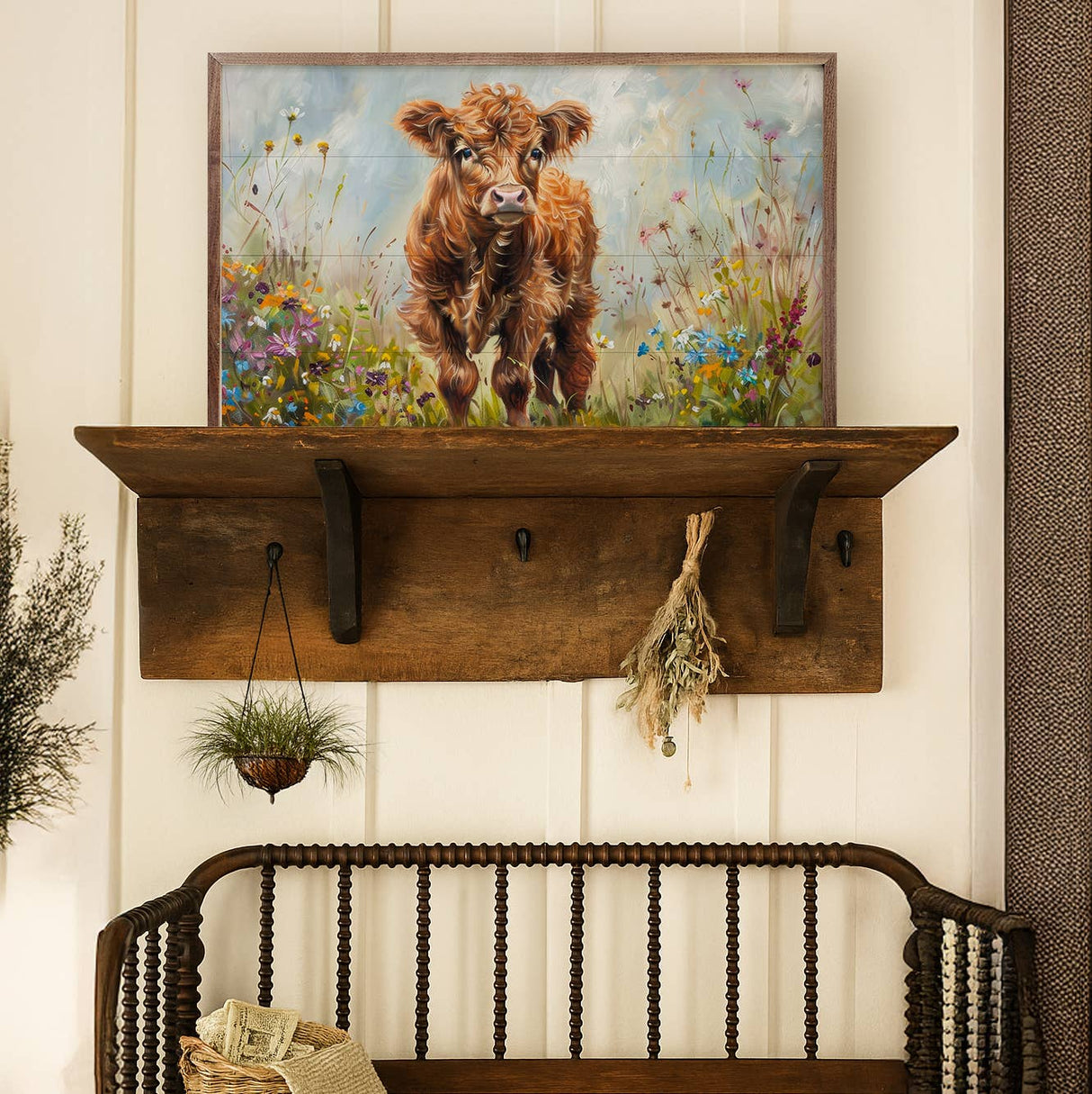 Mountain Cow III Wood Art