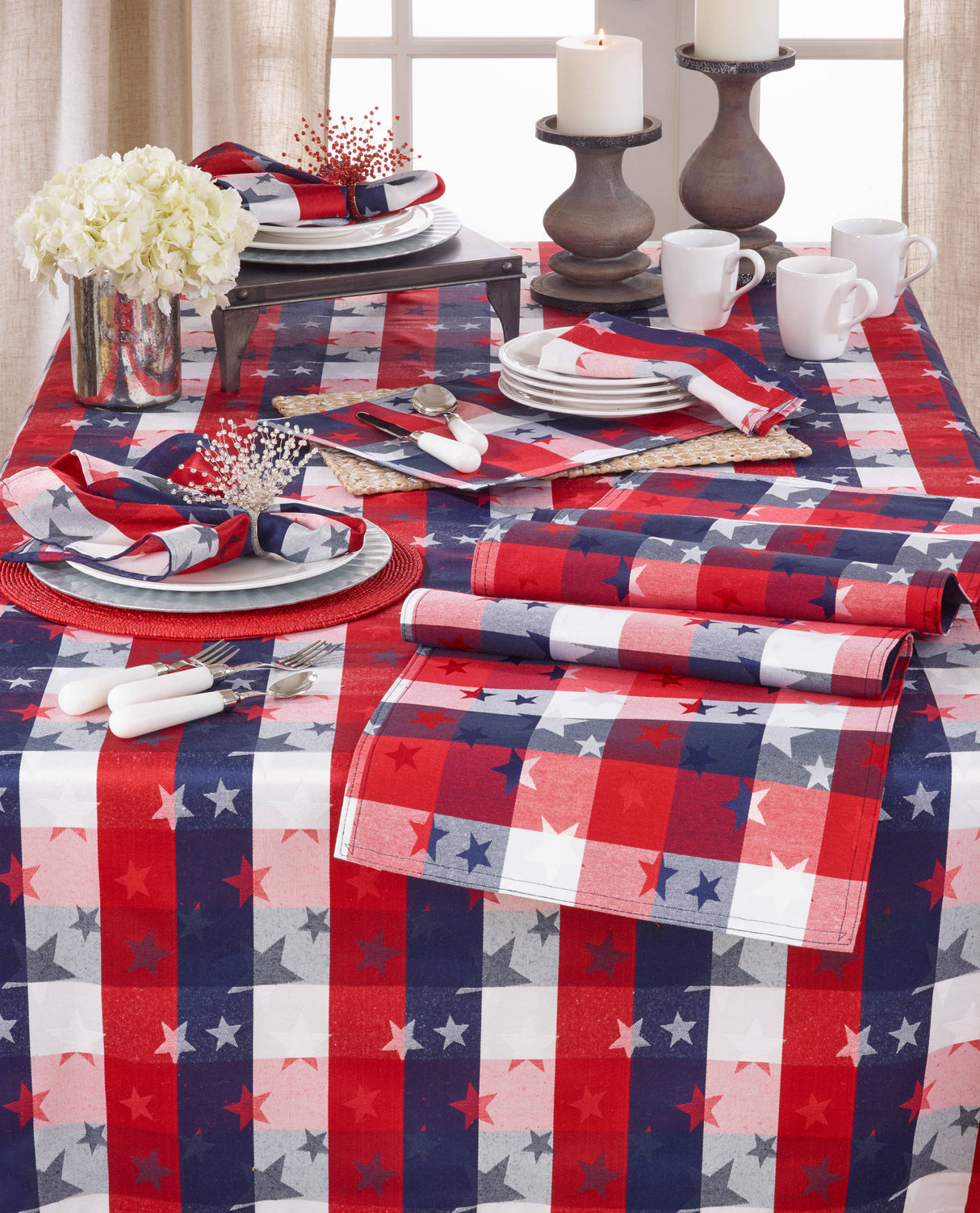 Americana Checkered Table Runner