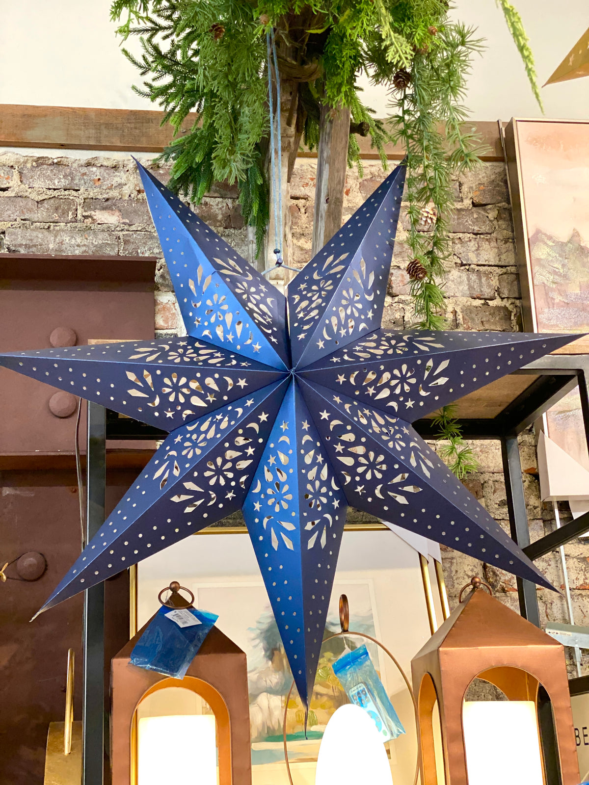 Navy Star Paper Ornament