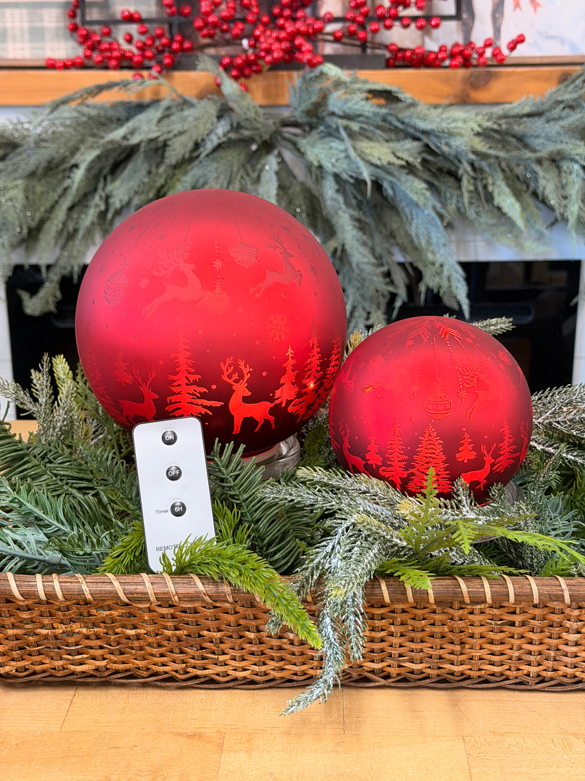 Rotating Red Lighted Orb Set