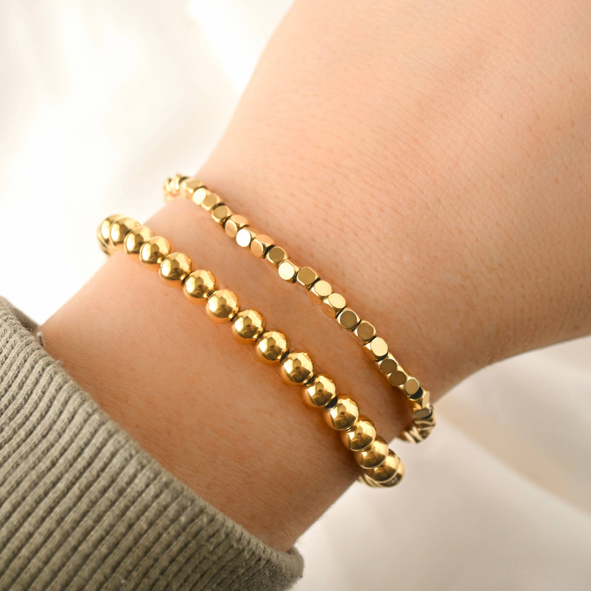 18k Gold Cube Bracelet - Waterproof