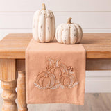 Stonewash Pumpkin Embroidery Table Runner