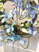 24" Bluebell Butterfly Bliss Wreath