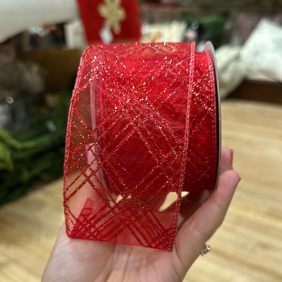 2.5" Sheer Lattice Ribbon Bolt