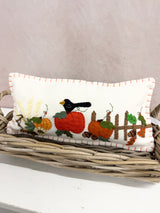 Handmade 7x15 Pumpkin & Crow Pillow