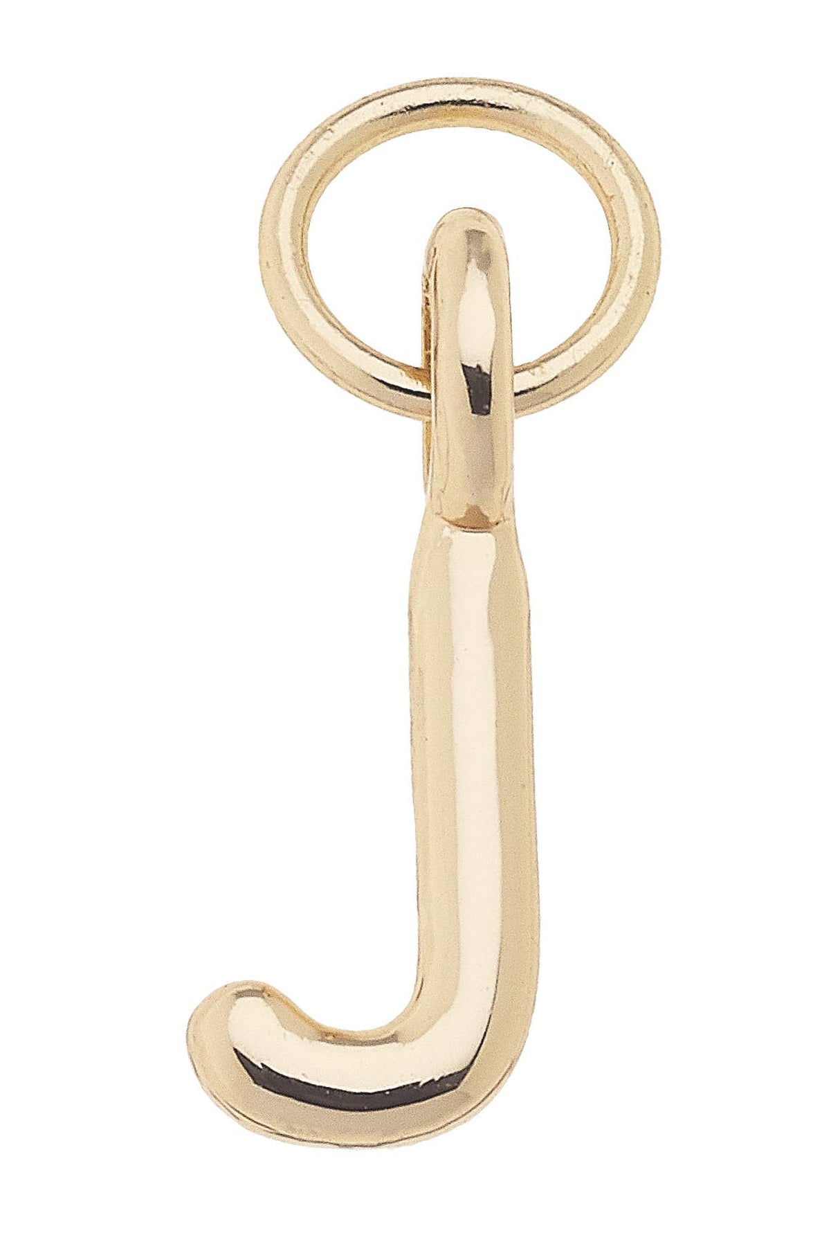 B Mini Initial Charm in Shiny Gold