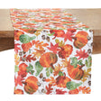 Polyester multicolor pumpkin foliage fall table runner 16 x 70 inch for traditional transitional home decor from Magnolias Home Decor