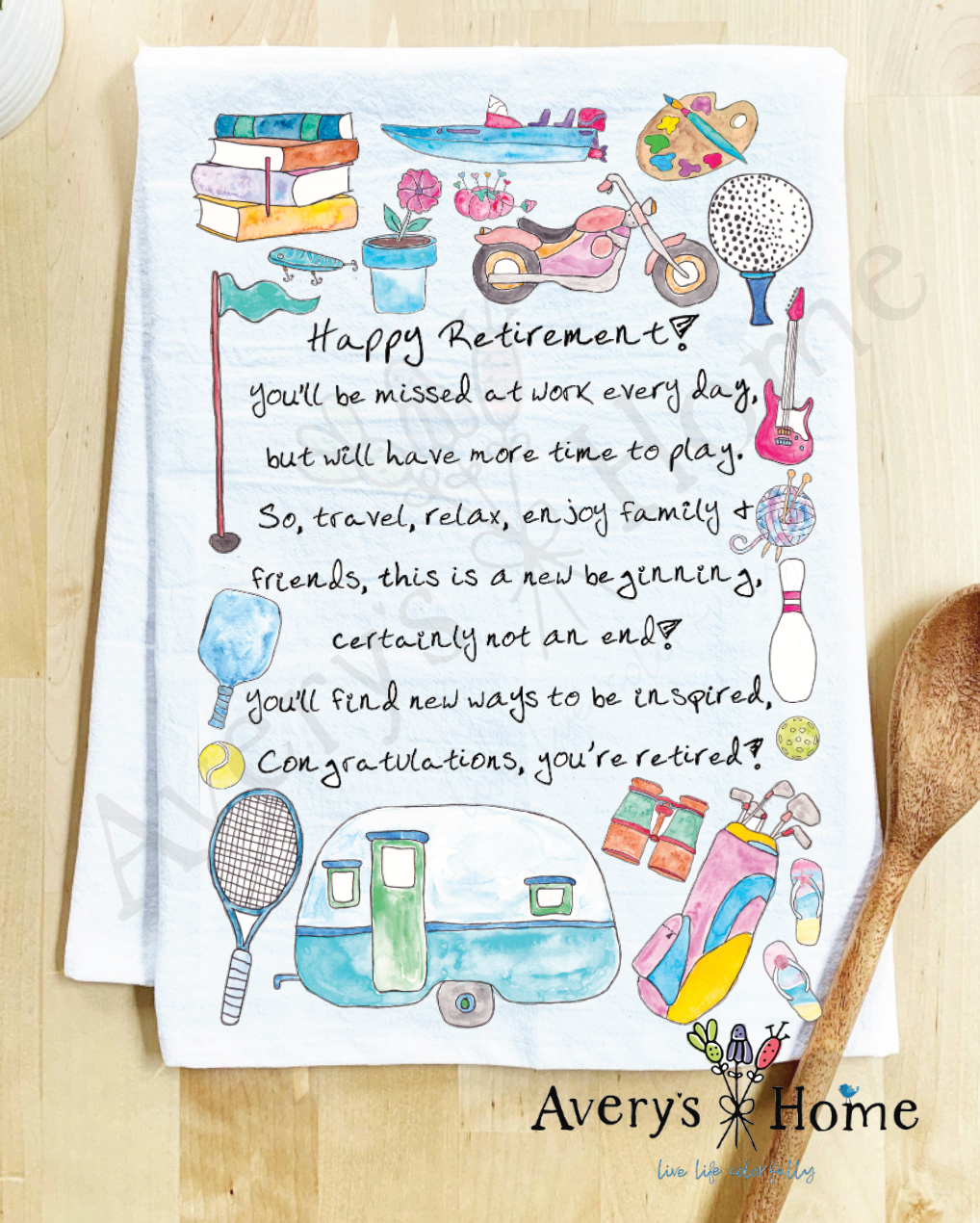 Happy Retirement Gift Funny Tea Towel