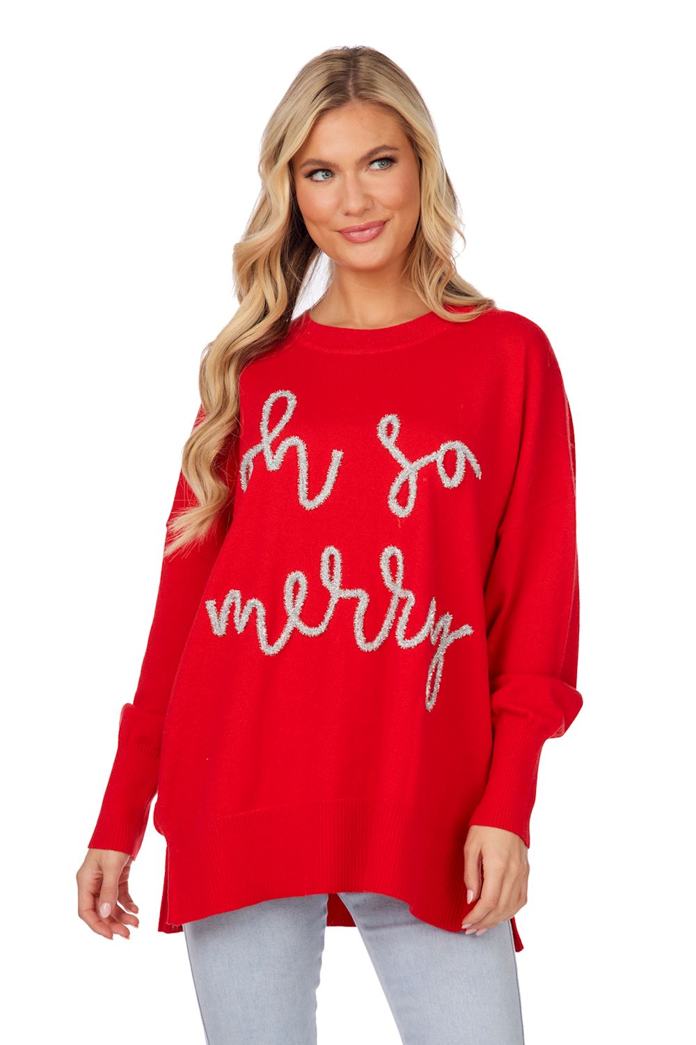 Red Sparkle Sweater - One Size