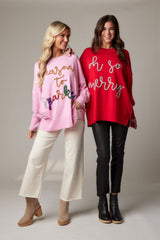 Red Sparkle Sweater - One Size