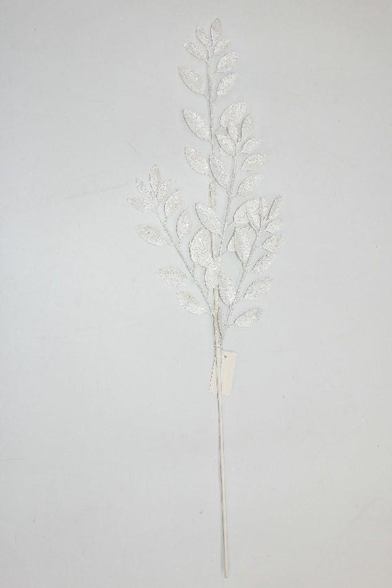 White Glitter Leaf Spray