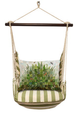 Green Palms Stripe Hammock Swing Bundle